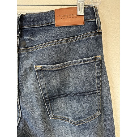 Lucky Brand 410 Athletic Straight Fit Mens Denim Blue Jeans Size 32x32 - Picture 11 of 12